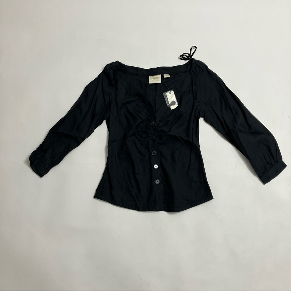 ANTHRO NWT Maeve charcoal grey blouse